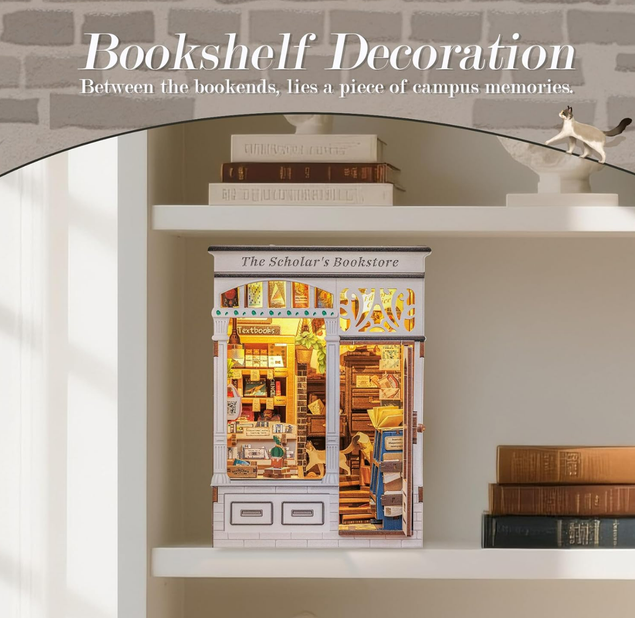 Mini Book Nook Kit-The scholar's bookstore DIY Wooden Puzzle - Miniature House