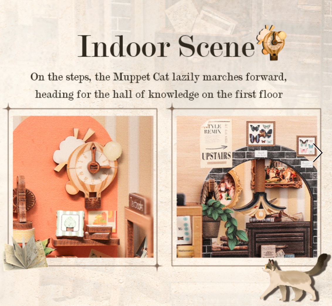 Mini Book Nook Kit-The scholar's bookstore DIY Wooden Puzzle - Miniature House