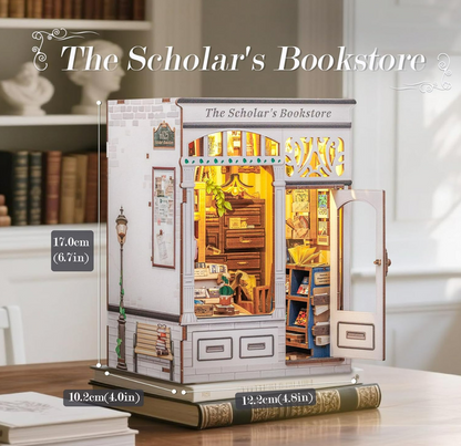 Mini Book Nook Kit-The scholar's bookstore DIY Wooden Puzzle - Miniature House