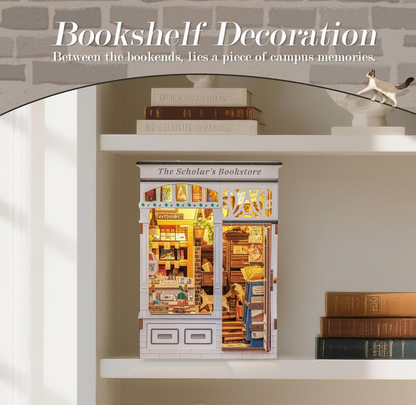 Mini Book Nook Kit-The scholar's bookstore DIY Wooden Puzzle - Miniature House