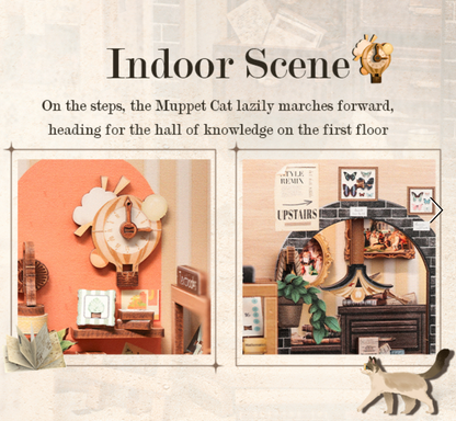 Mini Book Nook Kit-The scholar's bookstore DIY Wooden Puzzle - Miniature House