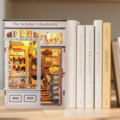 Mini Book Nook Kit-The scholar's bookstore DIY Wooden Puzzle - Miniature House